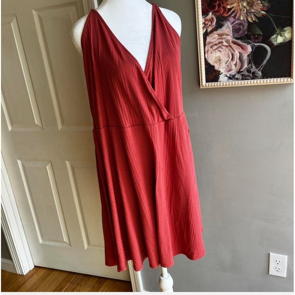 Love Fire Women's Dress Plus Size 2XL, Orange, Short Style Sleeveless A-Line - Picture 1 of 9